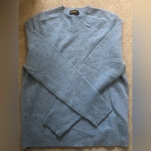 Scott & Fox Wool V Neck Long Sleeve Sweater Pullover Light Blue Size L. New